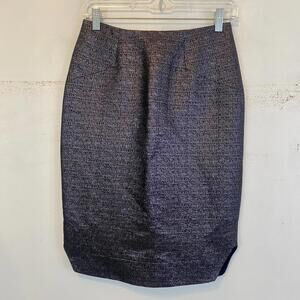 JONATHAN SIMKHAI black metallic knee length pencil skirt sz 4
